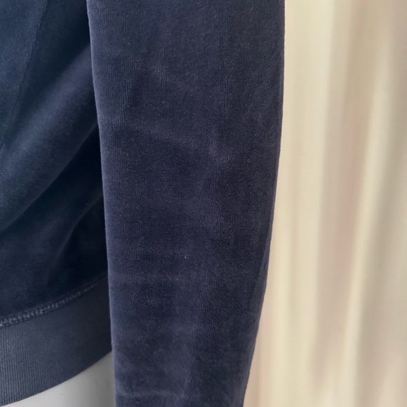 JUICY COUTURE Rare Vintage 2006 Velour Track Jacket Zip Up Navy Blue - Picture 16 of 16